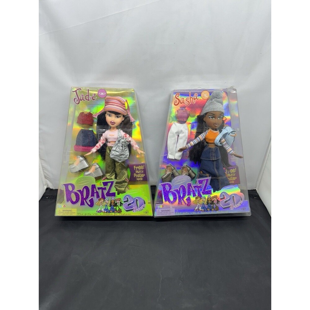 Lot Of 2 Bratz “JADE” + “SASHA” 20 Yearz 20th Anniversary Special Edition Dolls